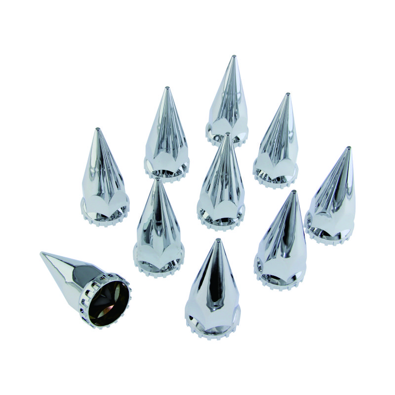 33mm Screw-On Spiked ABS Plastic Chrome Lug Nut Covers for Semi Truck