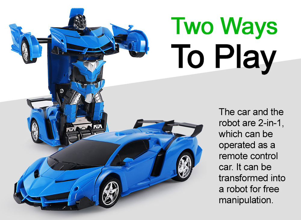 2 in 1 Electric RC Car Transformation Robots Deformation Car Remote Control Sports Deformation Car Robots Model Toy Vehicle Gift