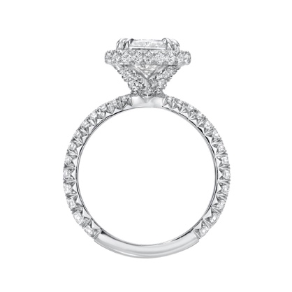 1165 RRH01 4CT Radiant Cut Moissanite 18K white Gold Size 6 Ring