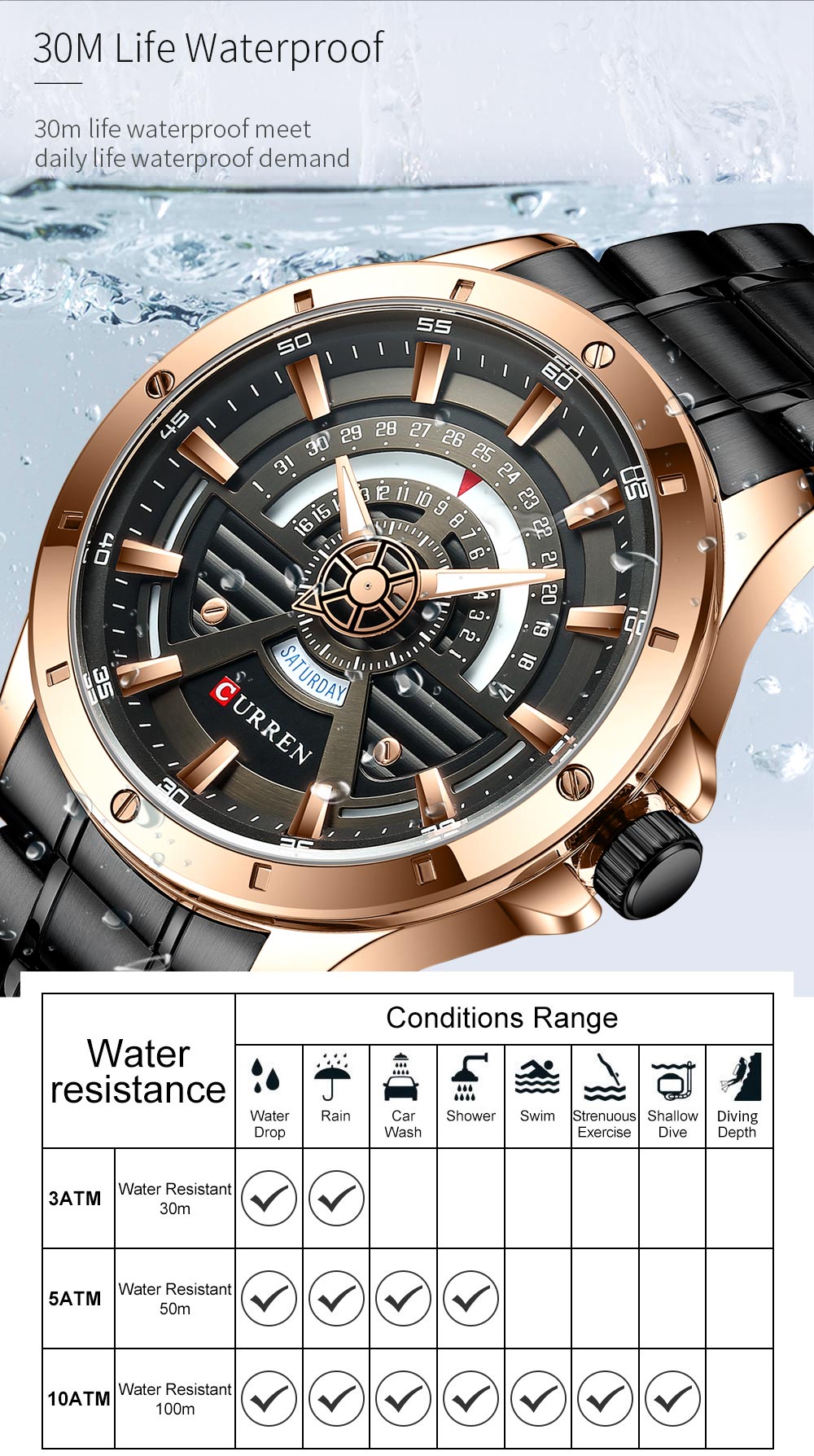 Curren 8381 Relogio Masculino Mens Quartz Watch Water Resistant Luxury Watches Stainless Steel Men Wrist China 2020 Alloy Round