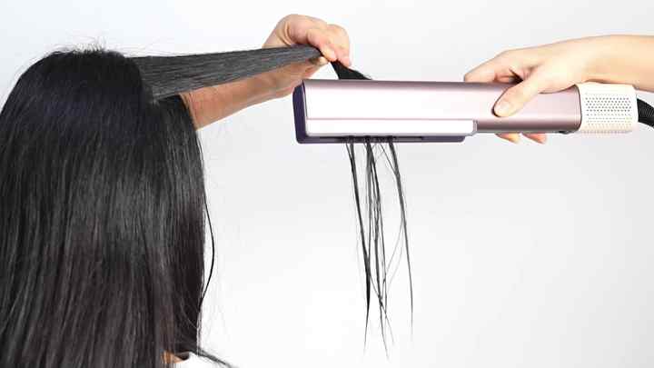 Mesky pink Wide Iron Vibrating Volumizing Hair Iron Hair Straighteners and  Curler in One Hot Comb for Thick Hair