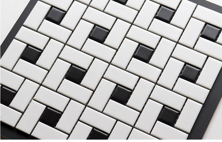 300x300mm Backsplashes Decoration Black and White Ceramic Mosaic Tile