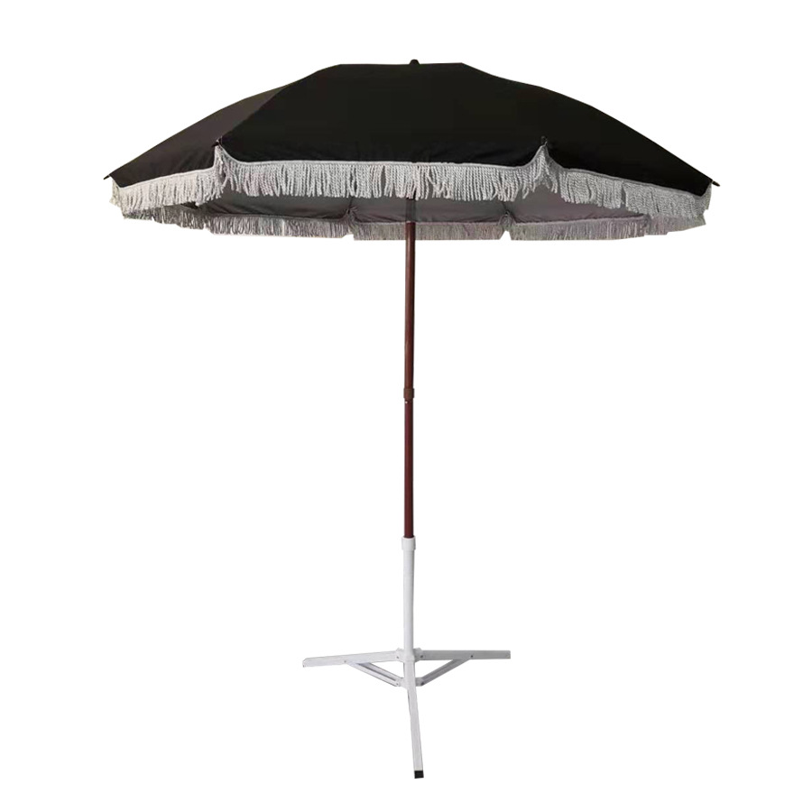 Le Papillon 8 Foot Lotus Patio Umbrella Wind Resistant Light Blue Parasols