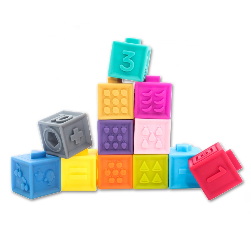 12 шт. пищевого качества Захваты кирпичи развивающие игрушки детские резиновые мягкие строительные блоки