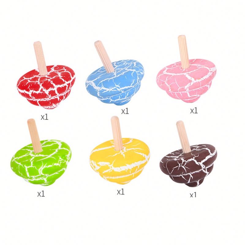 Wholesale Children's Leisure Hand Wooden Toys For Kids Classic Spinning Top Toys