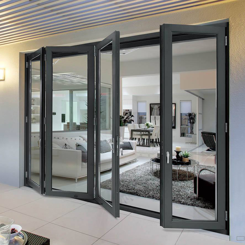 High And Low Waterproof Track Folding Door Humanized Alloy 6063 T5