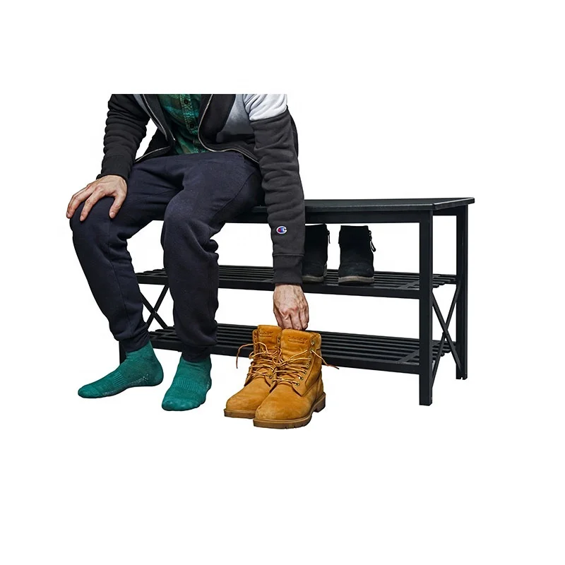 Деревянная рамка в винтажном стиле 3-х уровневая полка для хранения Организатор деревянный шкаф для обуви с сиденьем