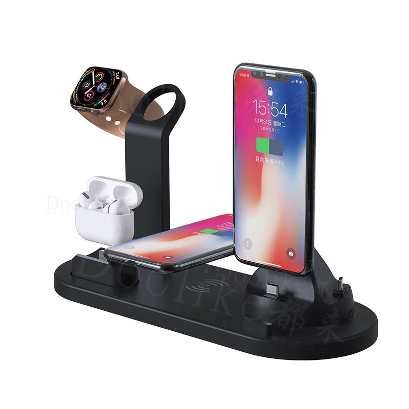 Fast charge charging stand rotating 3 in 1 wireless charger dock charging station for iphone for airpods for Apple watch