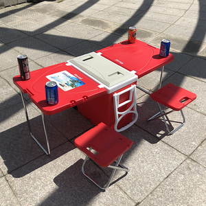 cooler box table and chairs