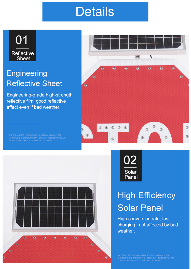 Aluminium Solar Reflective Traffic Signs High Bright Led Traffic Speed Sign