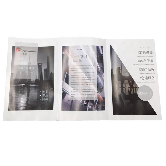 Cheap Custom Printing Three Fold Business Advertising Brochure