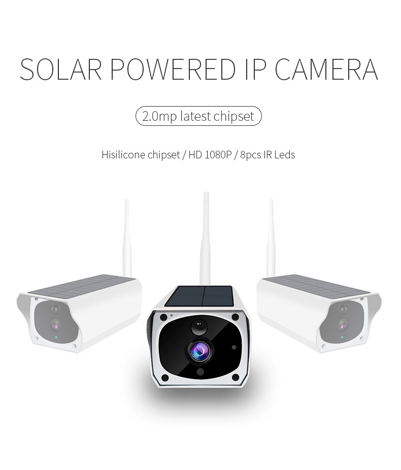 1080P HD Solar Panel Security Camera Horizontal 92 Degree Waterproof