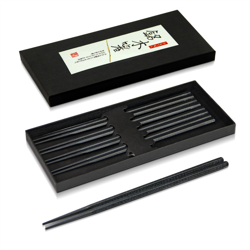 Китайские черные Нескользящие палочки для еды стандартного размера, многоразовые палочки для ресторанов