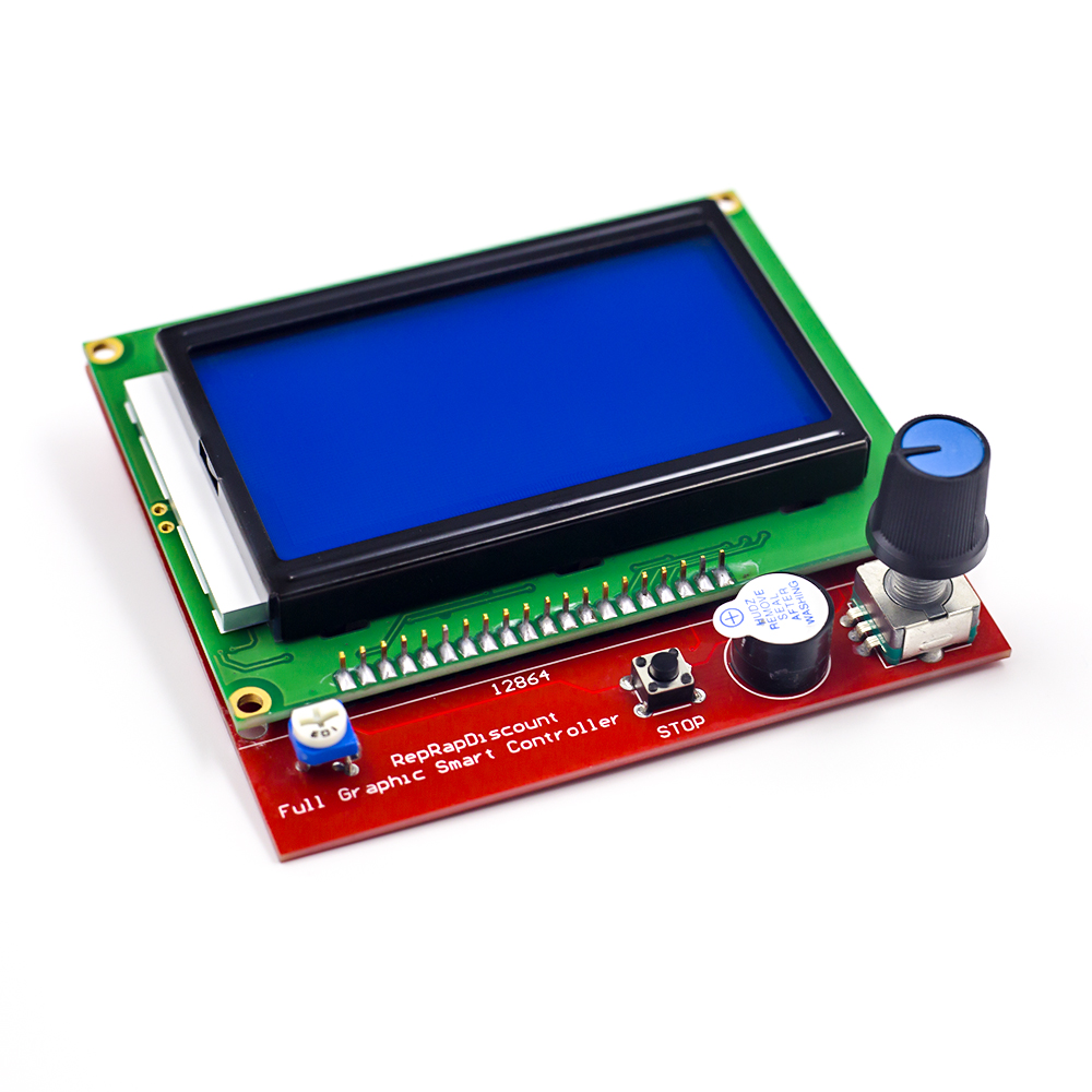 Contrôleur intelligent d'imprimante 3D RAMPS 1.4 LCD 12864 Écran bleu du panneau de commande LCD