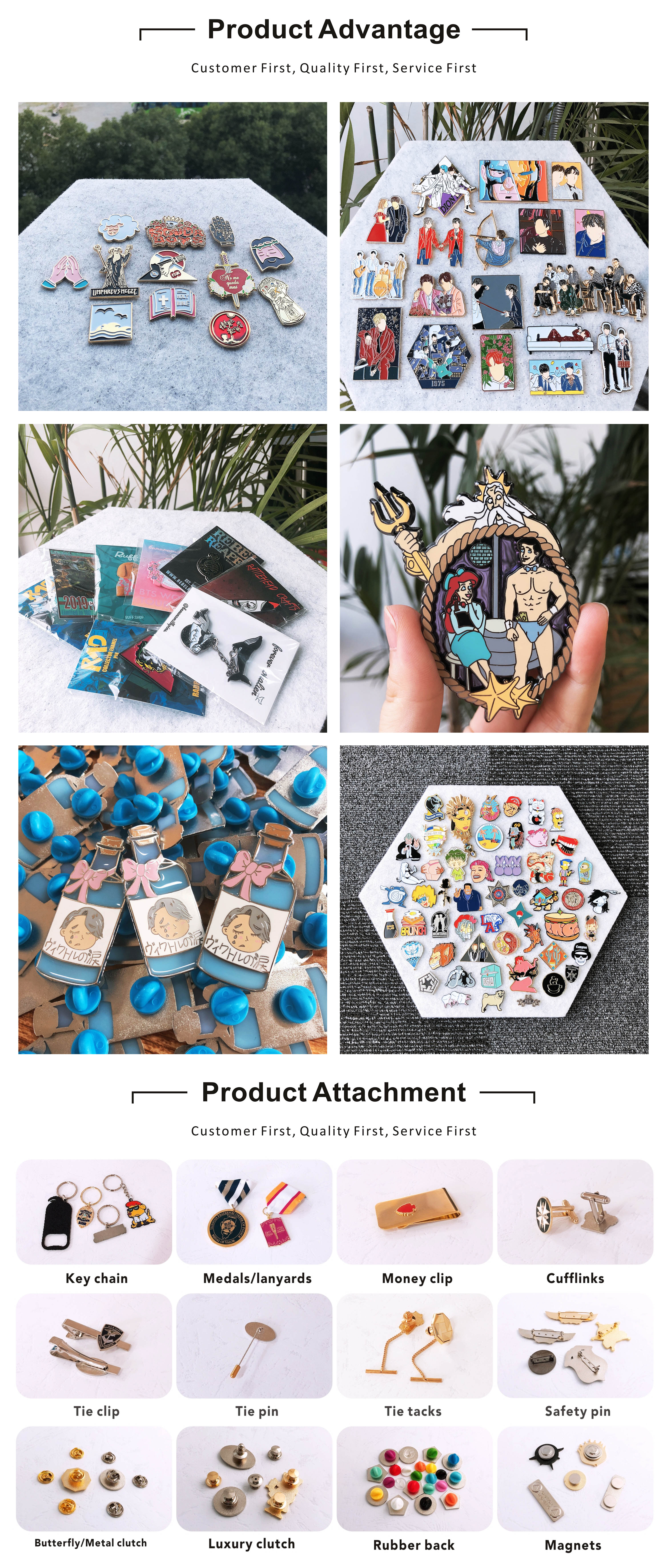 Design Your Own Pin High Quality Custom soft and hard Enamel color metal pins Free design