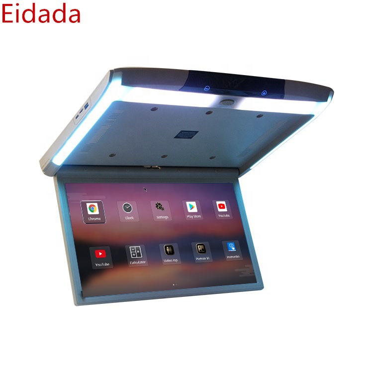 2021 New 17.3 inch 1920*1080 Full HD Car Flip Down Ceiling TV Mount Monitor MP5 Player Android 9.0 2+16G Car Logo High Definitio