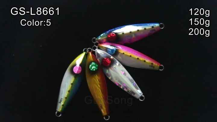 bass lure colors in japan Guosong New Japan Style 120g-200g Slow Pitch Fishing Offshore Jig Lures  Bass Luminous Glow Metal Jig Assistant Hooks Made Lead