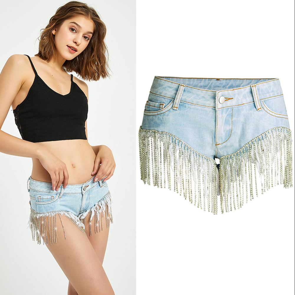 FONMA Women Denim Pants High Waist Button Pockets Super Mini Shorts Jeans