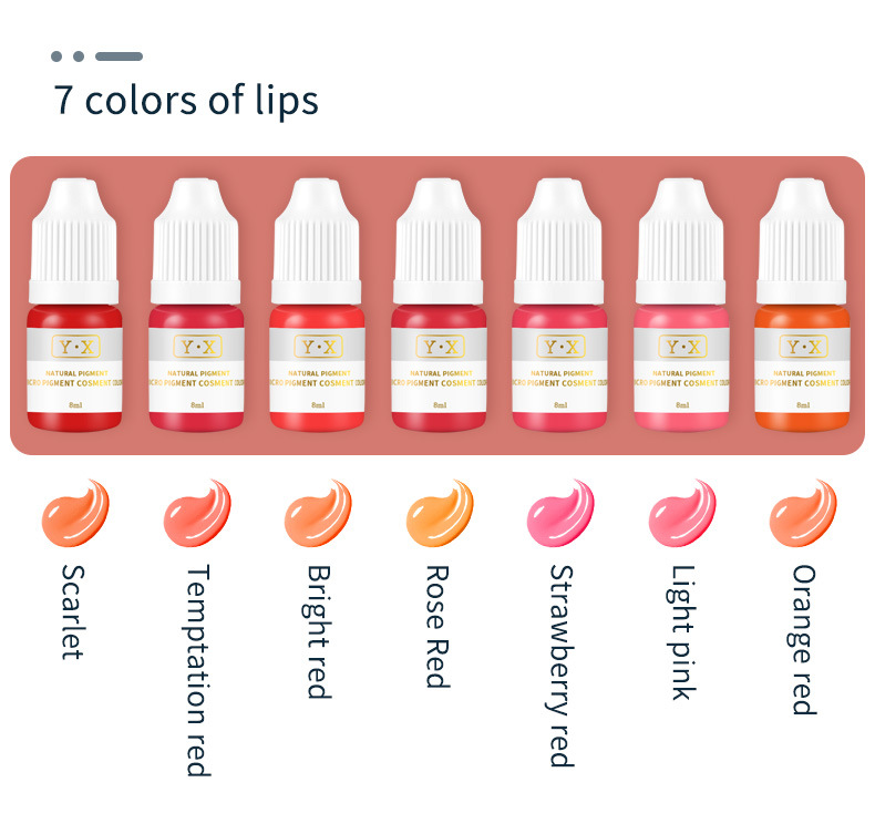 Набор пигментов для перманентного макияжа, 9 чернил для бровей и 7 чернил для губ, 8 мл