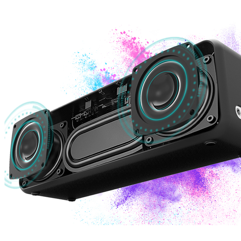 30 Вт IPX7 3D HIFI бас Металлический портативный беспроводной Активный TF сабвуфер громкоговоритель уличный bluetooth динамик с DSP NFC