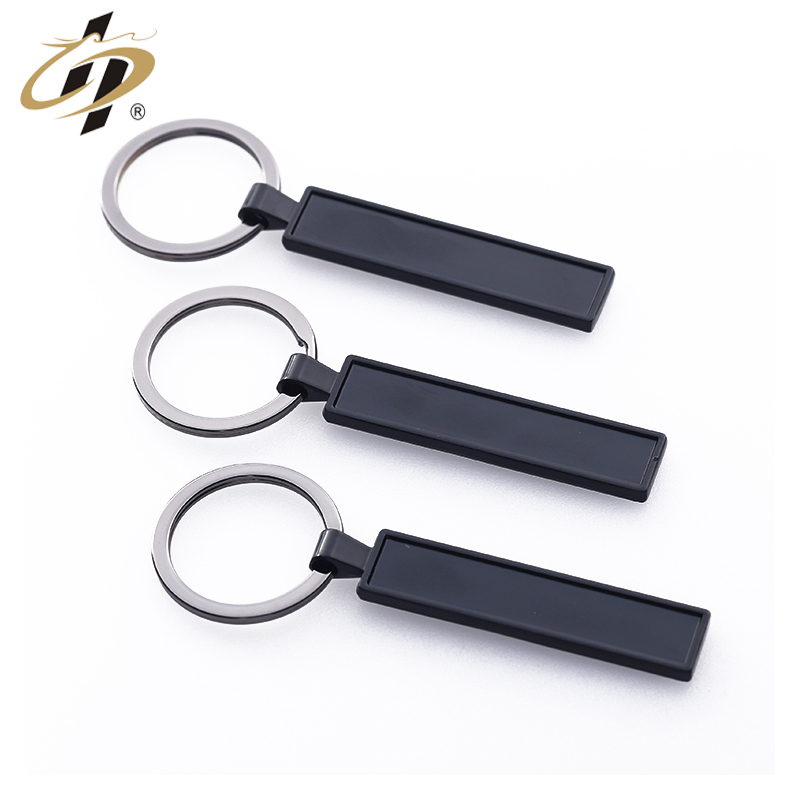 Рекламный дизайн черный квадратный пустой металлический брелок
