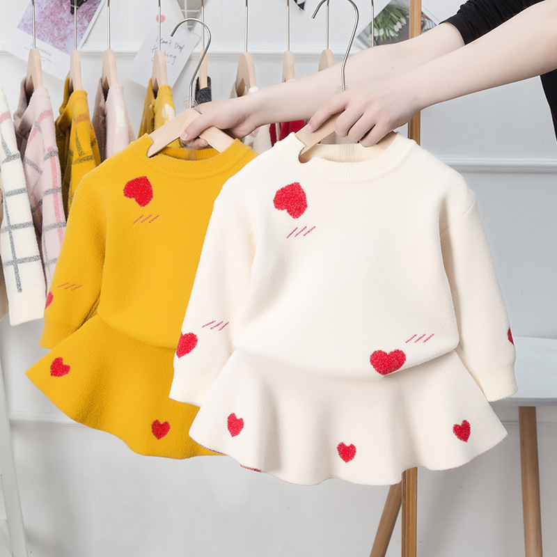 Осенне-зимняя детская одежда Sunny Baby, свитер, корейский комплект для девочек с надписью Love, пуловер, свитер