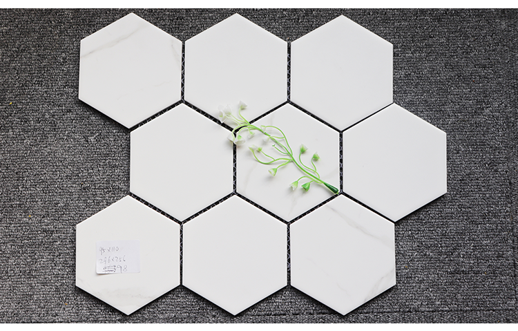 29.6*25.6cm washroom ceram hexagon mosaic wall and floor tile