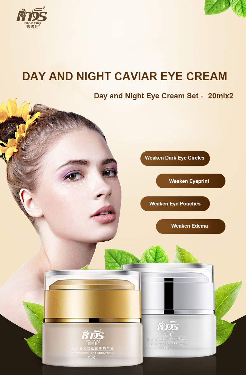 Factory New Desgin Promasks Brand Caviar Anti Aging Facial Eye Cream Care Set