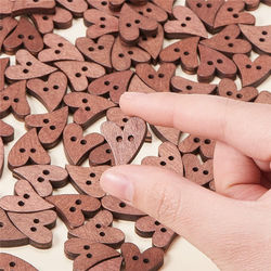 20mm 2 Buraco Coração De Madeira Botões de Camisa Para Crianças