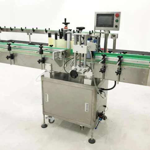 China Automatic sticker positioning labeling machine for round bottles