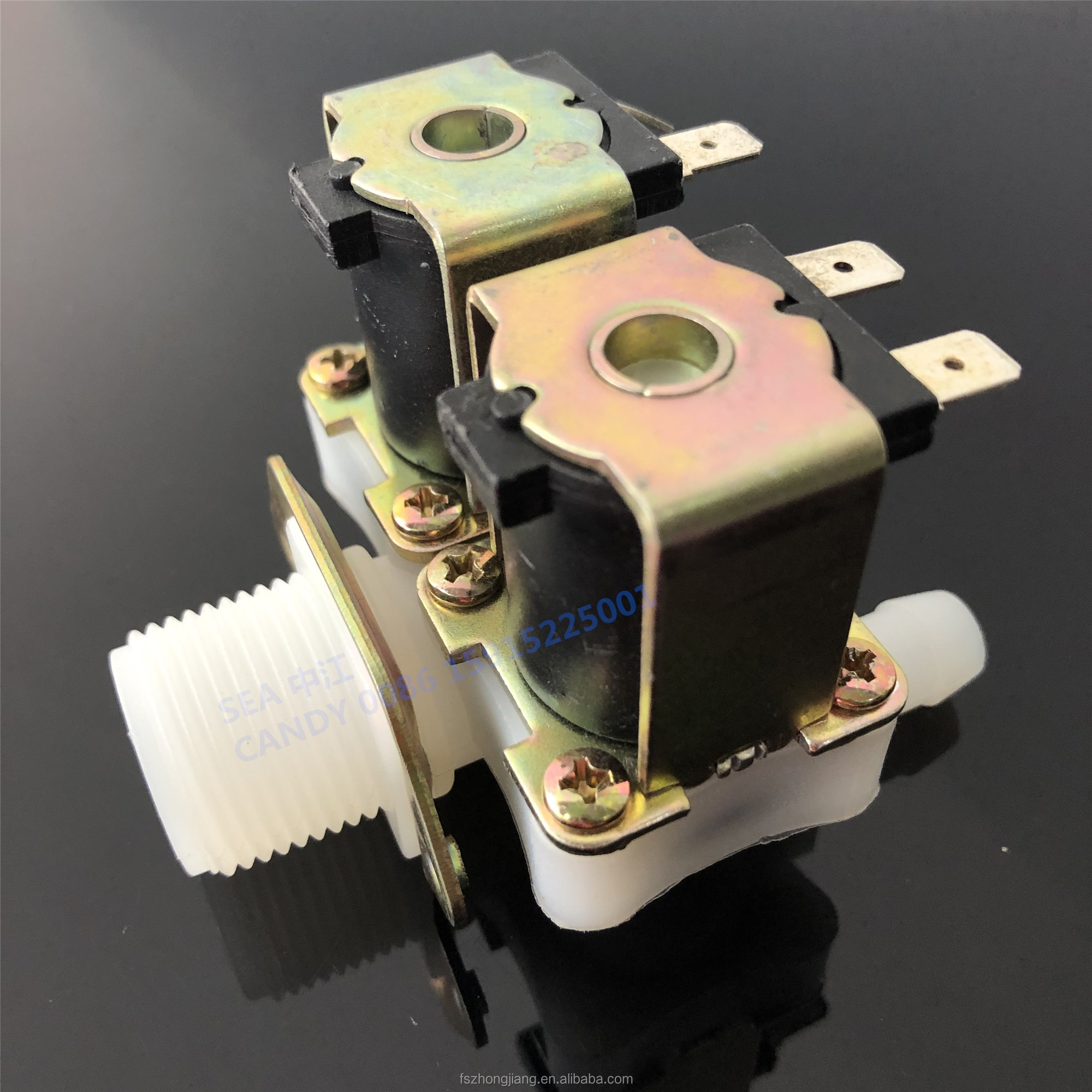 sea yfpsj-01进水阀洗衣机阀门双进水阀高性能阀门3/4 dc12v ac220v