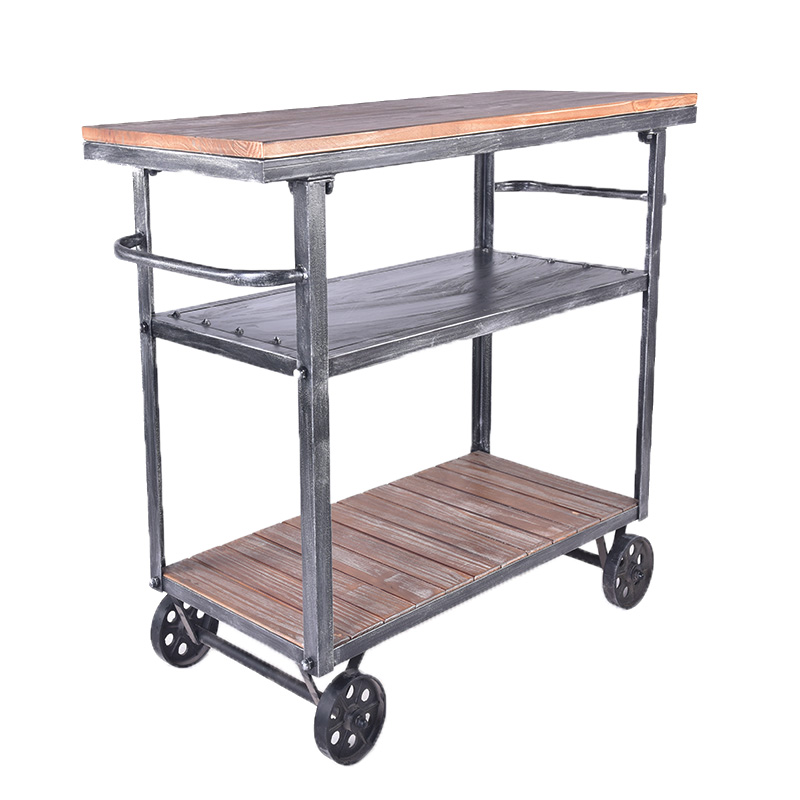 Деревянная мебель металлический каркас съемный бар корзину стол с колесом