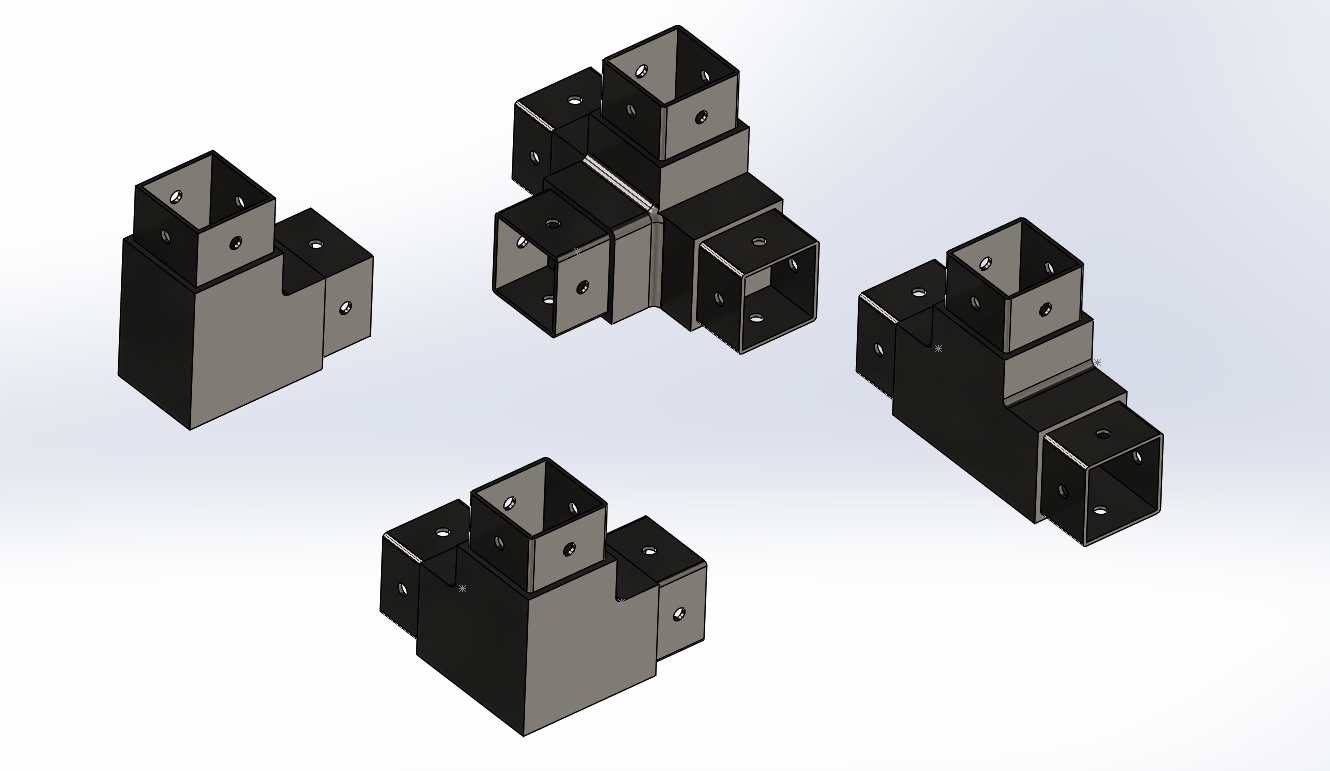 3 Edelstahl-Vierkantrohr-Verbindungsstück 50mm der Weisen-Ellbogen-Fittings-90 des Grad-316