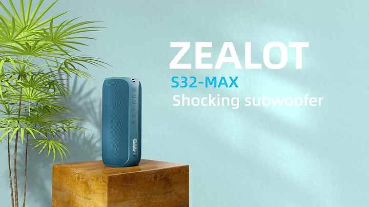 ZEALOT S32 Max ポータブルスピーカー 20W ワイヤレススピーカー、IPX4