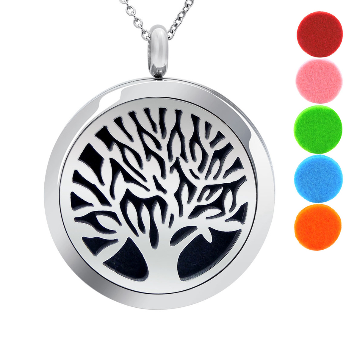 Difusor de árbol de la vida Colgante Collar Joyería LH de Aceite Esencial Aromaterapia