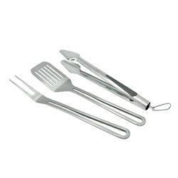 3pcs high quality pakka stainless steel bbq tools tong spatula fork set