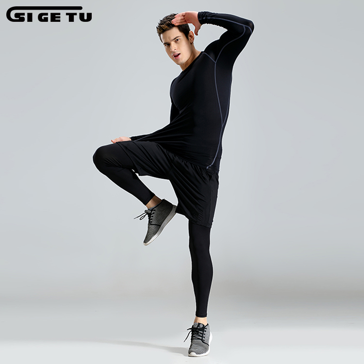SUPER SEPTEMBER running suit mens gym wear sports clothes with great price