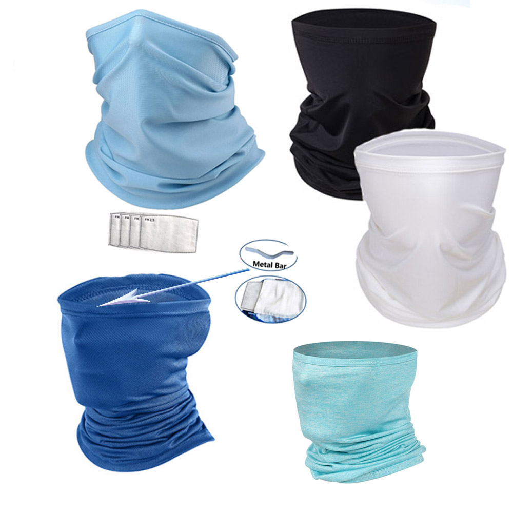 Серебряная ионная маска для лица, головной убор, шейный Гетр, черный тонкий Антибактериальный шарф-бандана