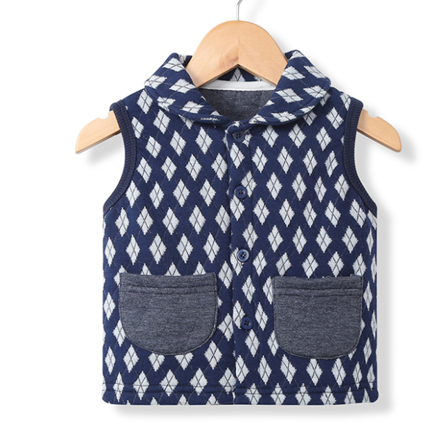 Толстый хлопковый жилет для мальчиков; Хлопковый плюшевый жилет; Зимняя одежда