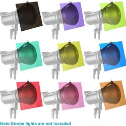 12x8.3-Inches Pack of 9 Transparent Color Correction Lighting Gel Filter in 9 Different Colors