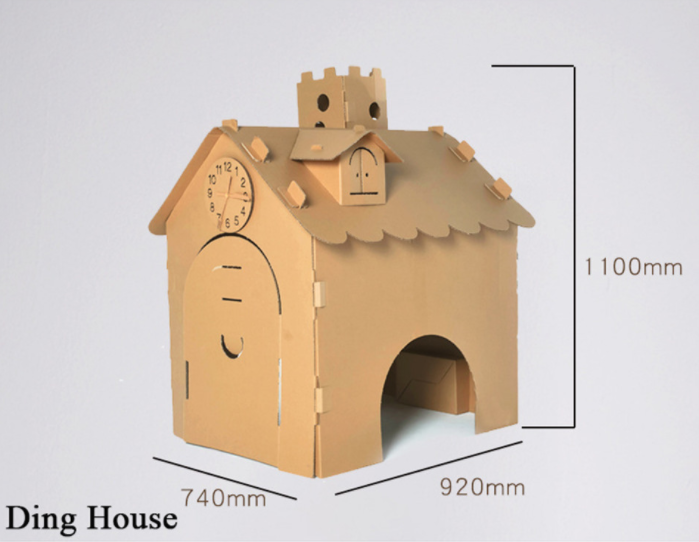 定制批发热卖教育diy绘画纸屋玩具瓦楞折叠纸板玩具儿童游戏 - buy