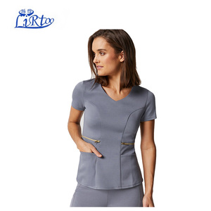 fashionable stretch spandex medical scrubs nursing dental uniform