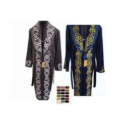 With Embroidered Ornament Men Full Length Long Sleeve Clothing Overcoat
