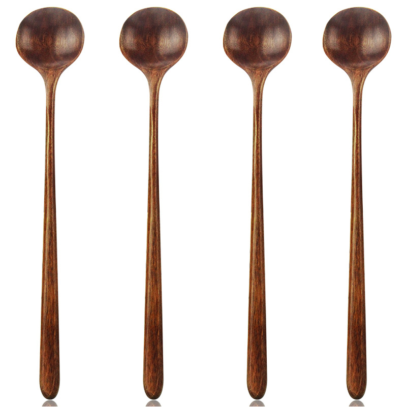 Корейский стиль Cuchara длинная ручка из натурального дерева кухонные инструменты ложка кофейные чайные Длинные Ложки