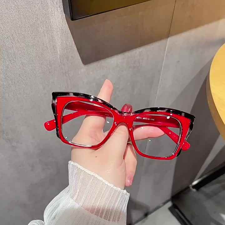 Occhiali da vista leopardati gialli a strisce colorate da donna