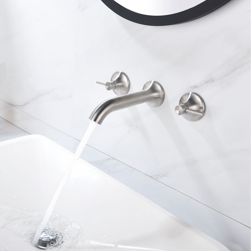 two handles gold black rose gold 304 stainless steel brushed hidden wall mounted concealed bathroom faucet tap