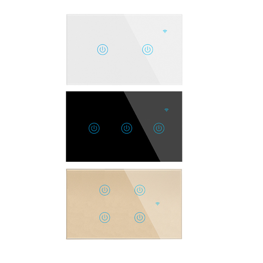 Умный выключатель из закаленного стекла с Wi-Fi, настенный выключатель с 3 клавишами, дистанционное управление с Google Alexa IFTTT