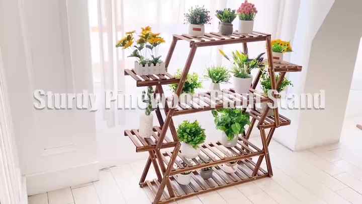 Multi Tier Wood Plant Stands - Perfect for Indoor & Outdoor