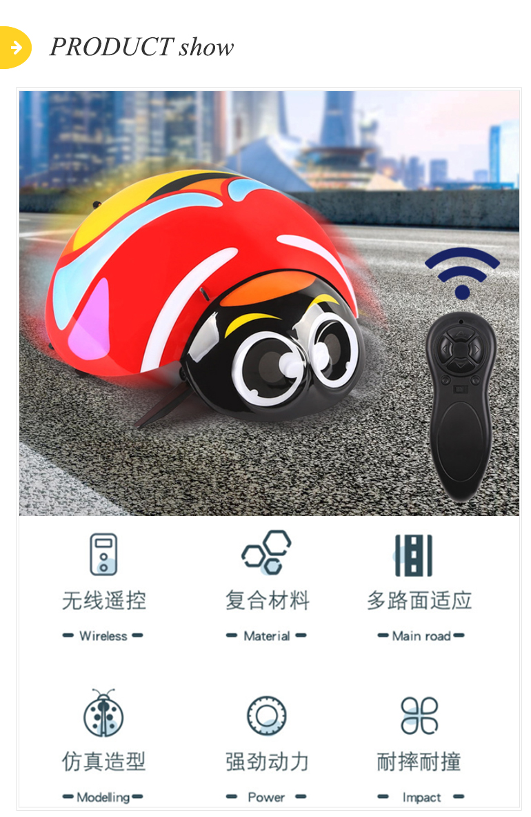 Pet play moving 2.4G insect remote control plastic beetle toy