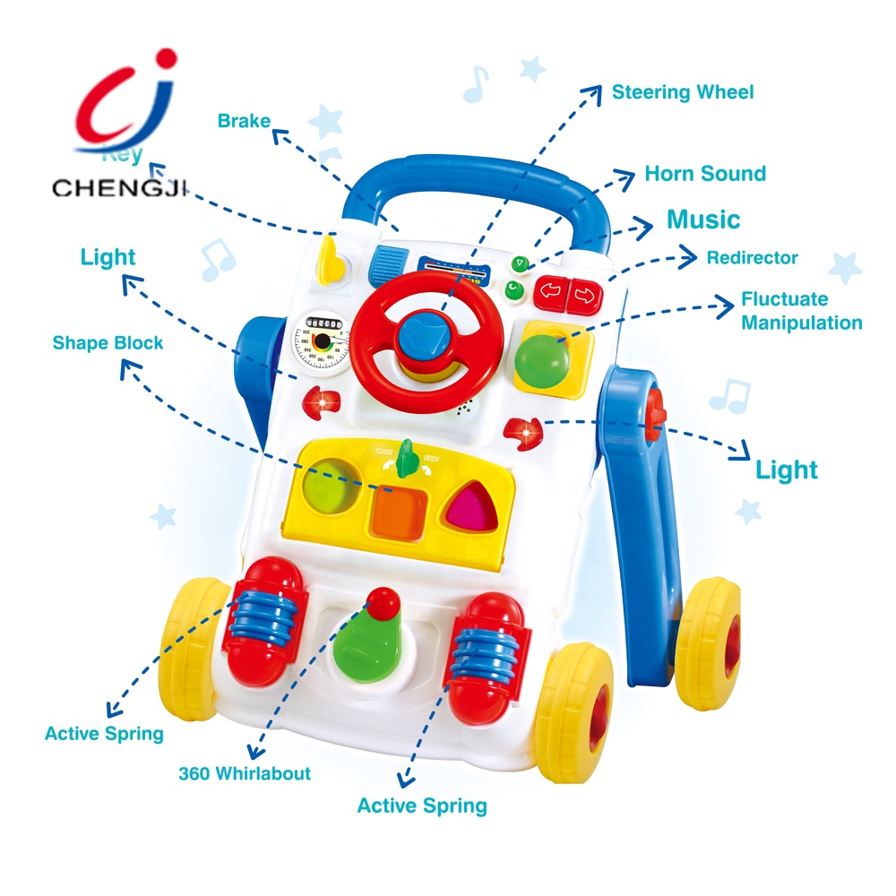baby push walker with brakes